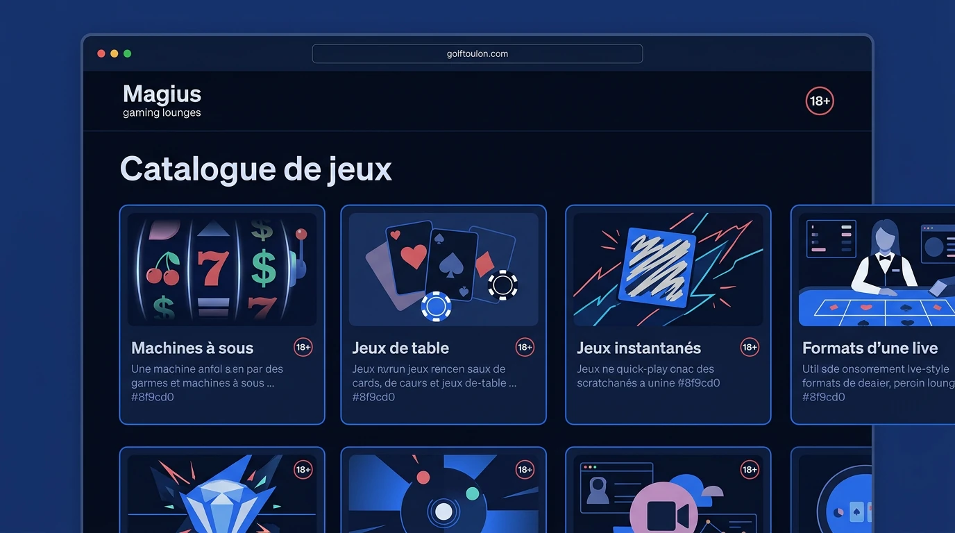 Les jeux disponibles sur Magius
