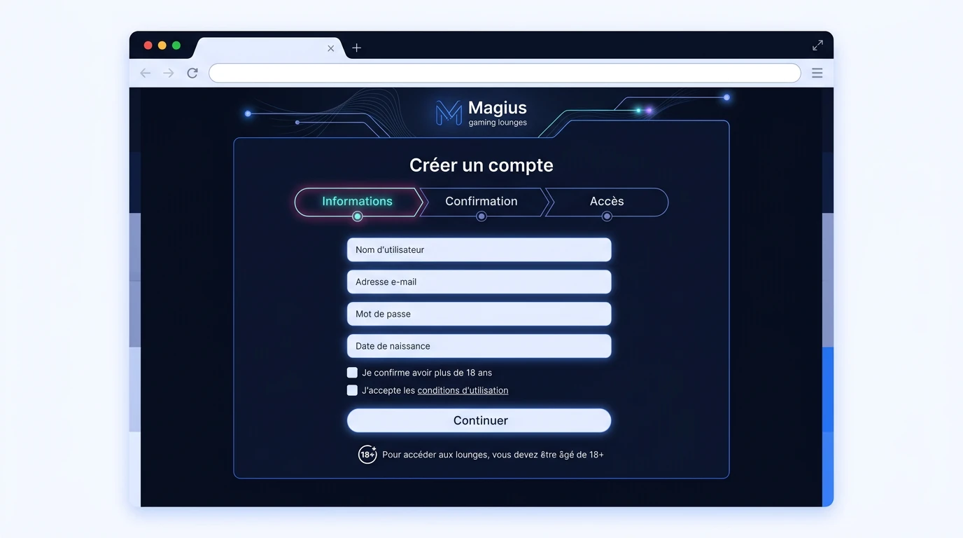 Création de compte et accès à Magius.bet